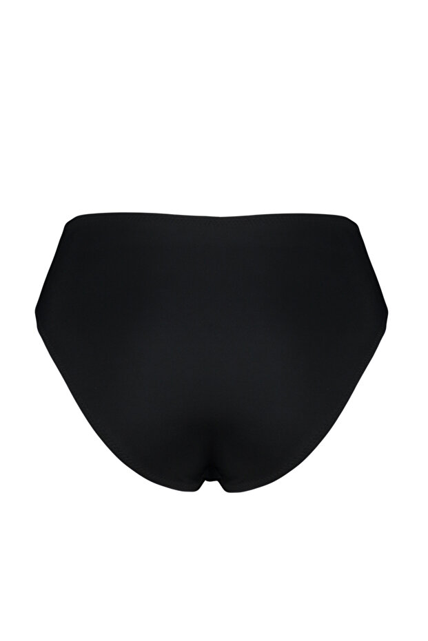 Siyah Drapeli Hipster Normal Bel Bikini Altı TBESS24BA00139 - 8