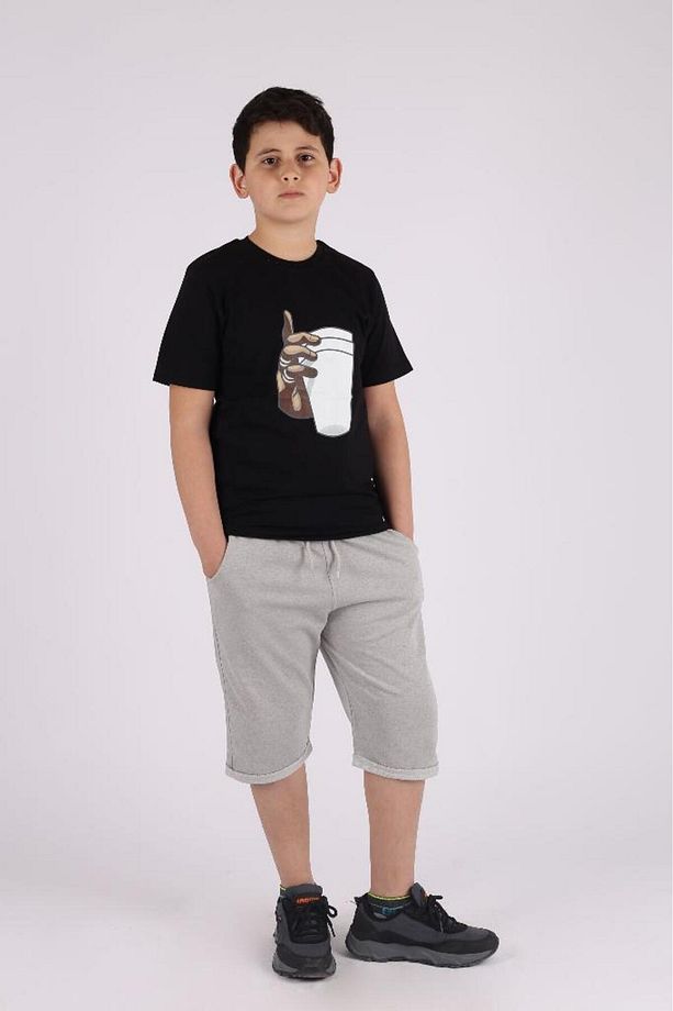 Erkek Çocuk Basic Double Paça Cepli Şort Kapri - 4
