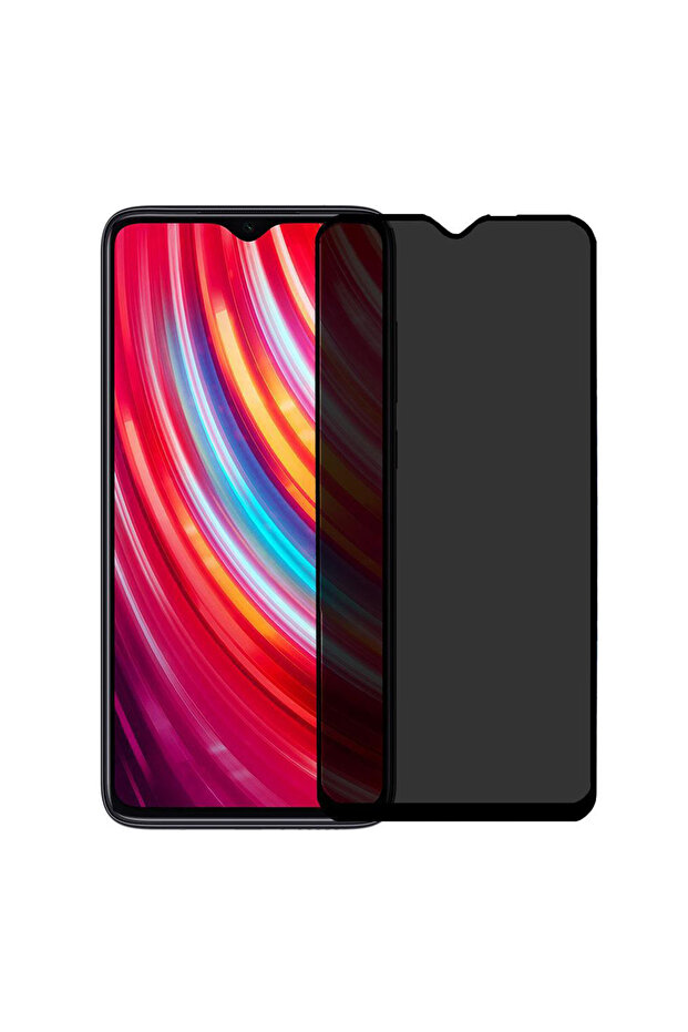 واقي زجاجي كامل متوافق مع هاتف Xiaomi Redmi Note 8 - أسود