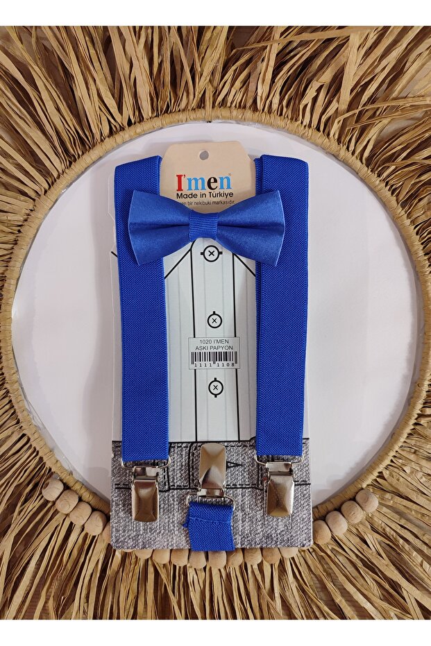 Saks Mavi Askı Papyon Seti - 1