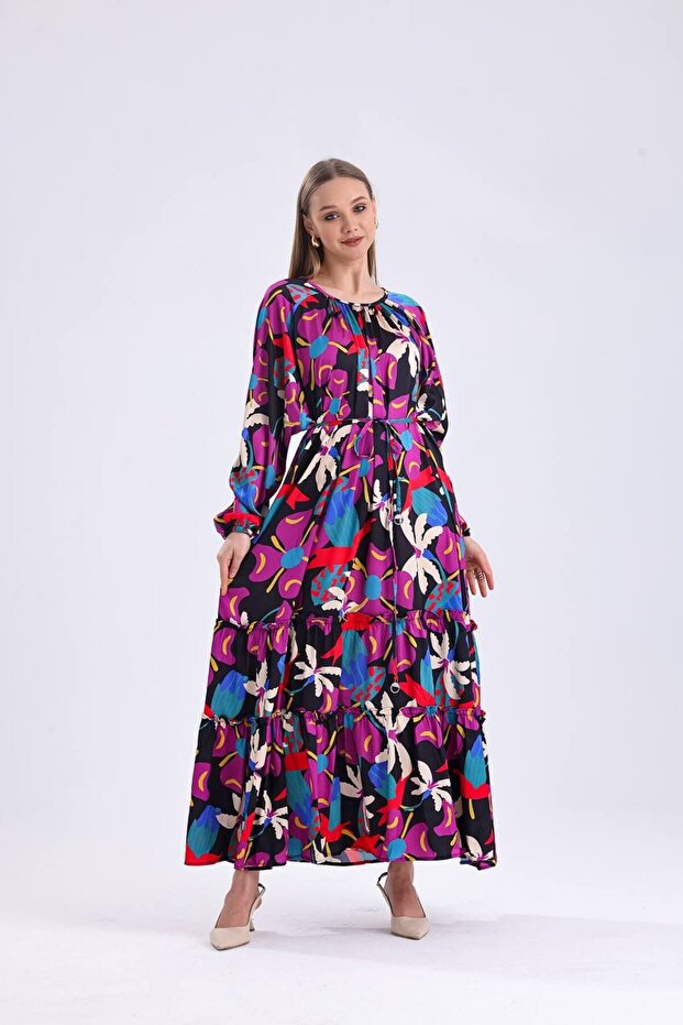 ROCHIE LUNGĂ CU DETALIU DE VOLAN - 2