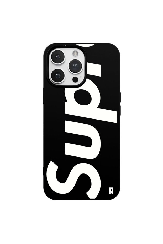غلاف هاتف من السيليكون باللون الأسود لهاتف iPhone 13 Pro بتصميم SUP
