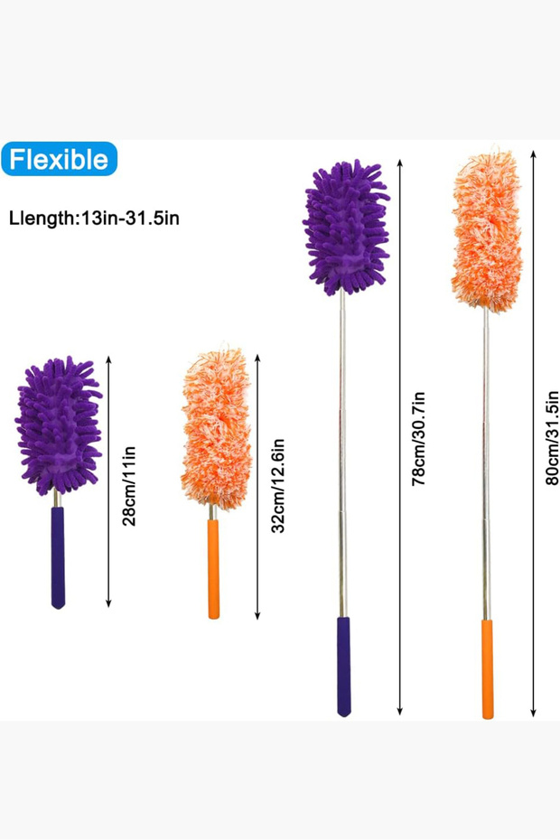 Temizlik İçin Toz Alma Aleti, Mikrofiber Toz Alıcı, Bükülebilir Başlı, Yıkanabilir Temizleyici - 3