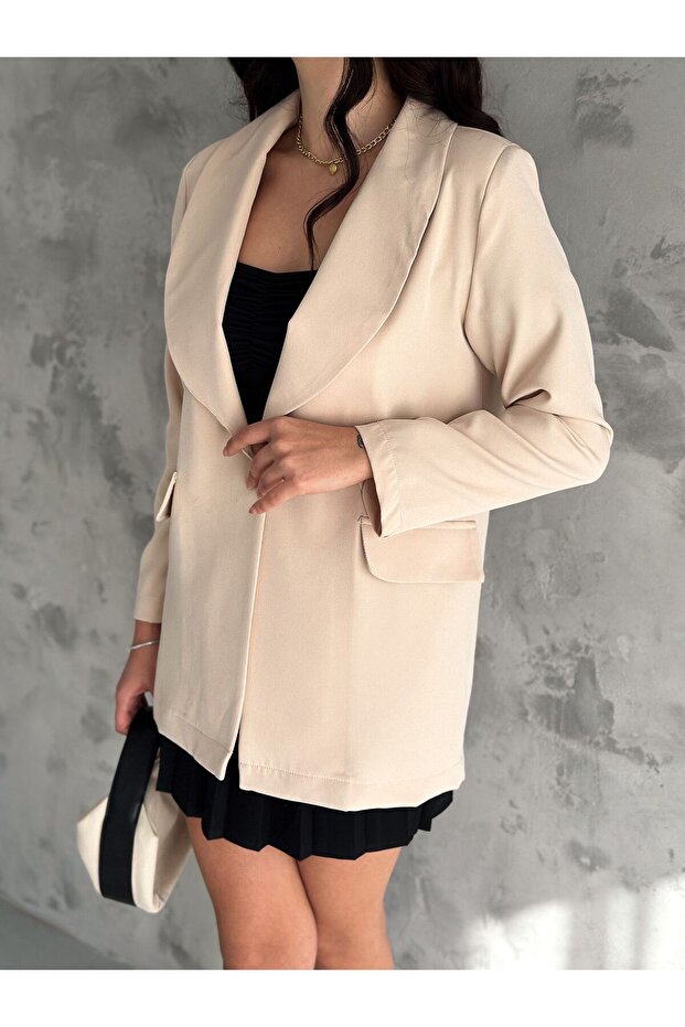 Cep Kapaklı Basic Blazer Ceket - 3