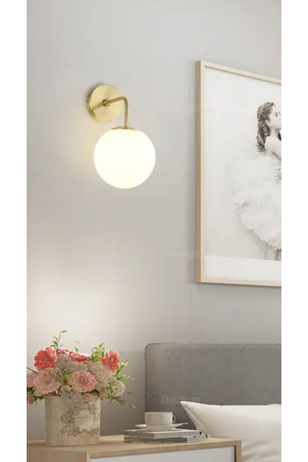 Modern Pilli Aplik Glop Camlı Pilli Led Duvar Aplik Serisi - 4
