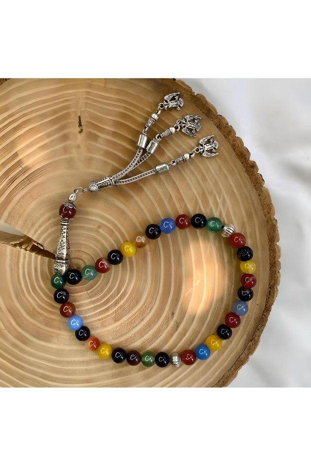 Multiple Colored Agate Stone Natural Stone Rosary