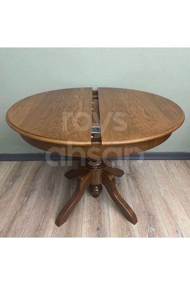 Roys Ahşap 100 cm Açık Ceviz Yuvarlak İlaveli Baba Ayak Yemek Masası - 3