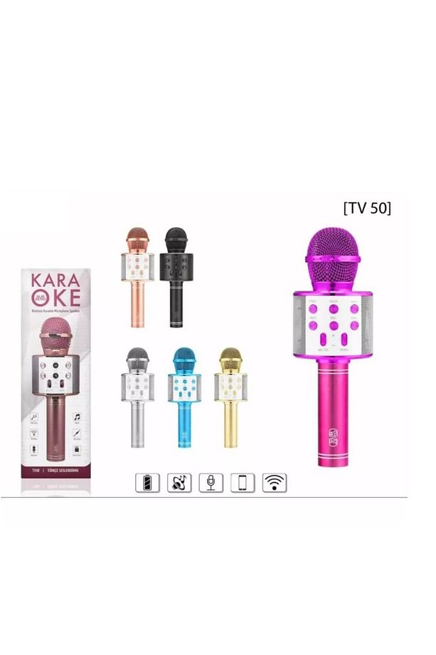 Karaoke Mikrofon Bluetooth Aux Usb Sd Kart Girişli A + Kalite - 2