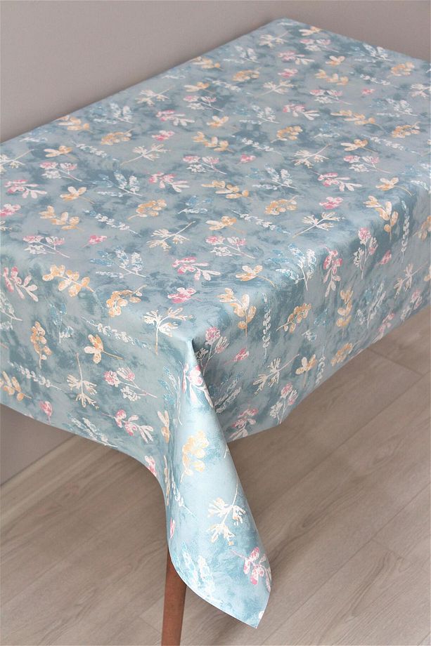 Elyaf Astarlı Silinebilir Pvc Muşamba Masa Örtüsü 1156-1 Pastelyaprak - 3