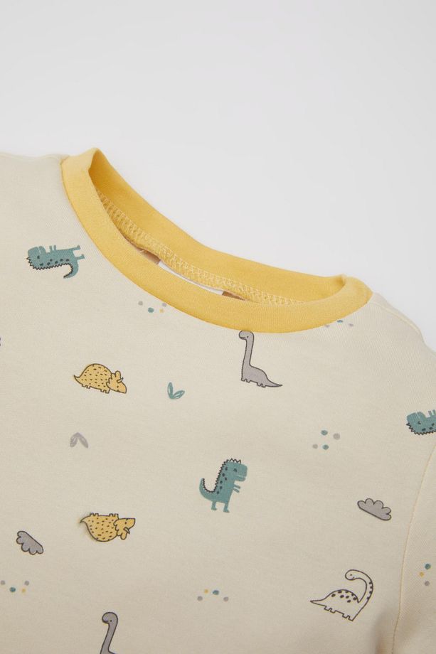 Erkek Bebek Dinazor Baskılı Uzun Kollu Pijama Takımı B7739A524SP - 3
