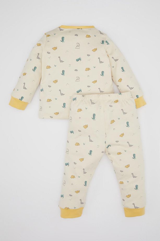Erkek Bebek Dinazor Baskılı Uzun Kollu Pijama Takımı B7739A524SP - 6
