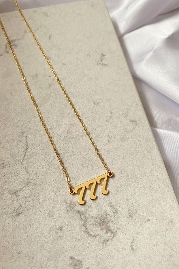 777 Plated Miracle Angel Luck Number Necklace