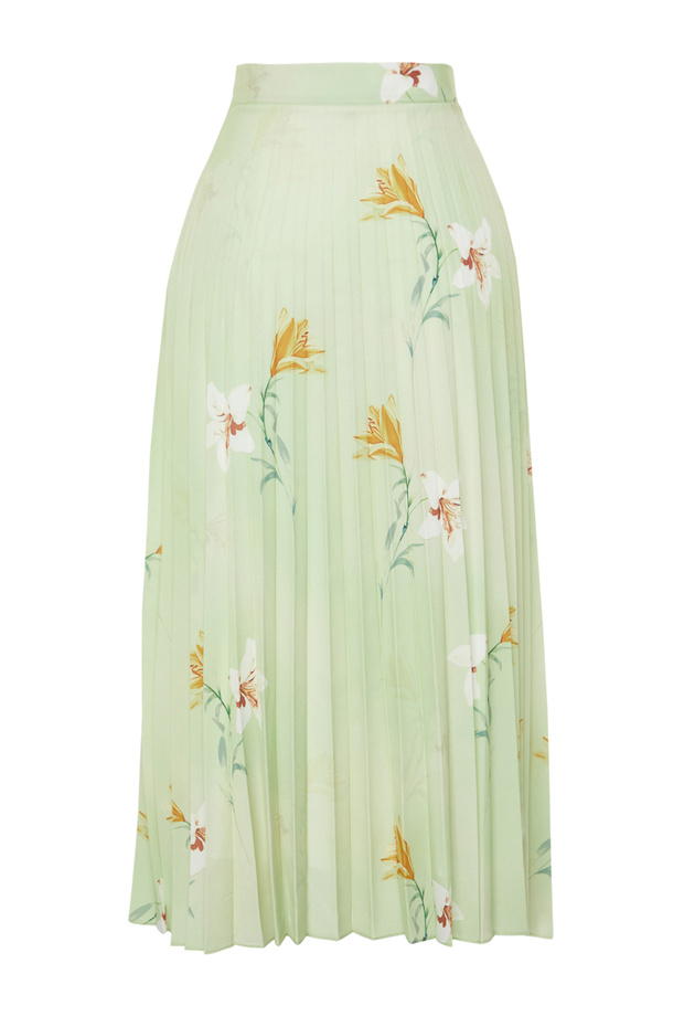 Wielokolorowa plisowana satynowa spódnica maxi w kwiatowy wzór TWOSS24ET00141 - 8