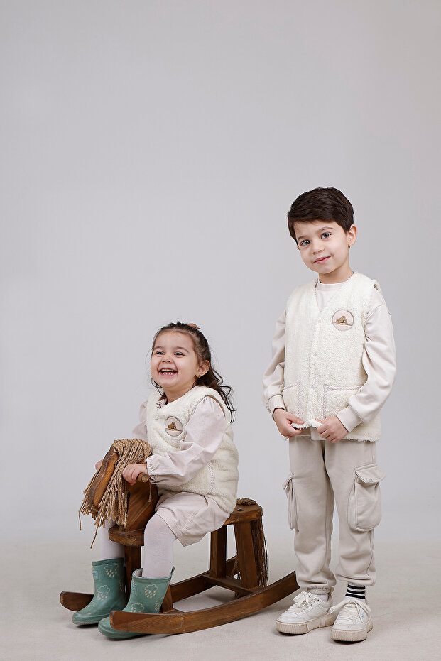 Embroidered Plush Fleece Baby Kids Vest Wellsoft Vest