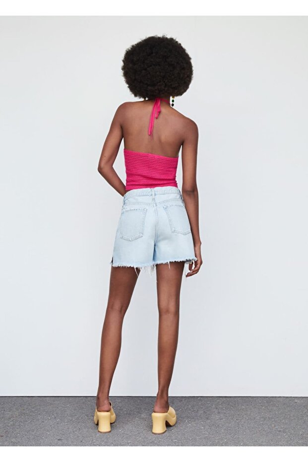 Μπλούζα με γιακά φιόγκο - 4