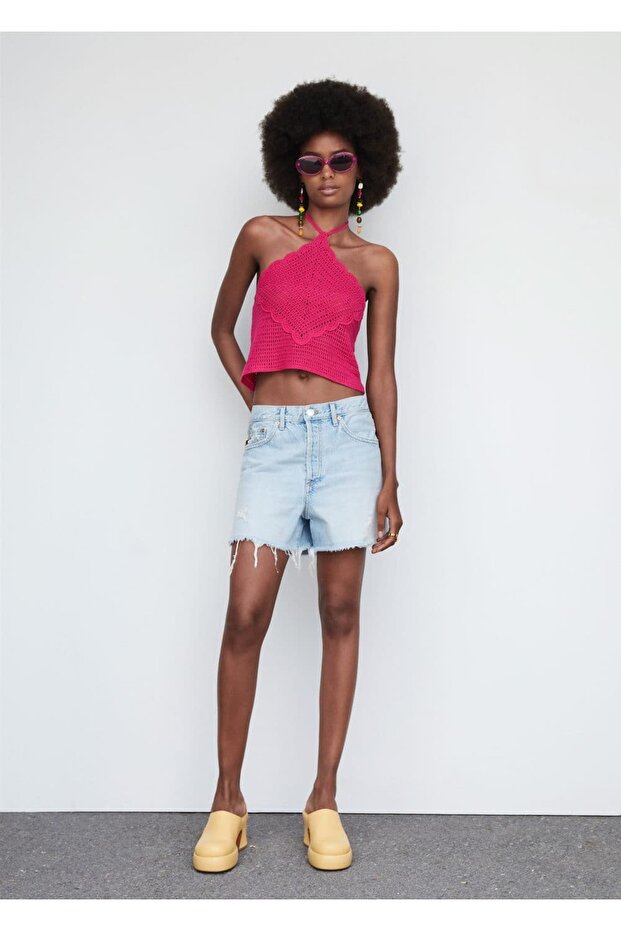 Μπλούζα με γιακά φιόγκο - 2