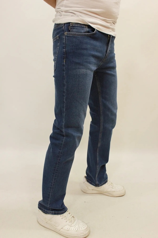 MEN'S BLUE TWISTER JEANS COMFORTABLE FIT STRAIGHT LEG LYCRAL JEANS PANT MİLANO 717-01 BLUE