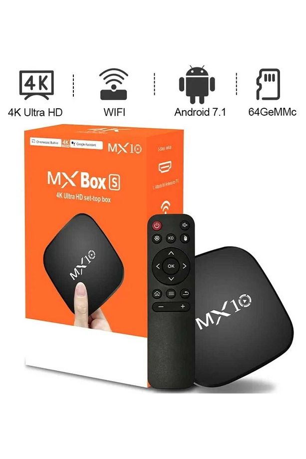 MX10 1/8 GB 4K Android TV Box Media Player - 1