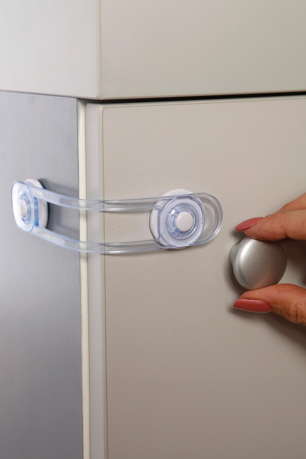 Child Protection Lock Drawer Cabinet Lock 2 Pieces with Transparent Design