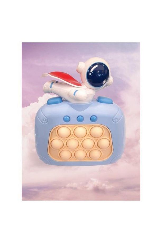 Akıllı Pop-it Çok Fonksiyonlu Tuşlamalı Oyuncak Fast Push Game Uçan Astronot Mavi - 5