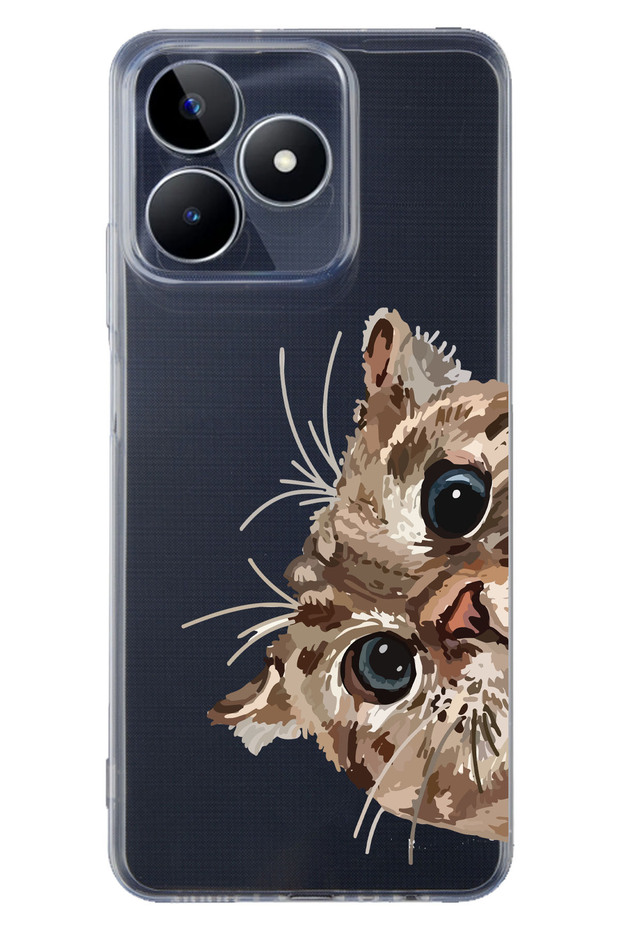 غلاف هاتف شفاف متوافق مع نمط Sweet Cat من Realme C53