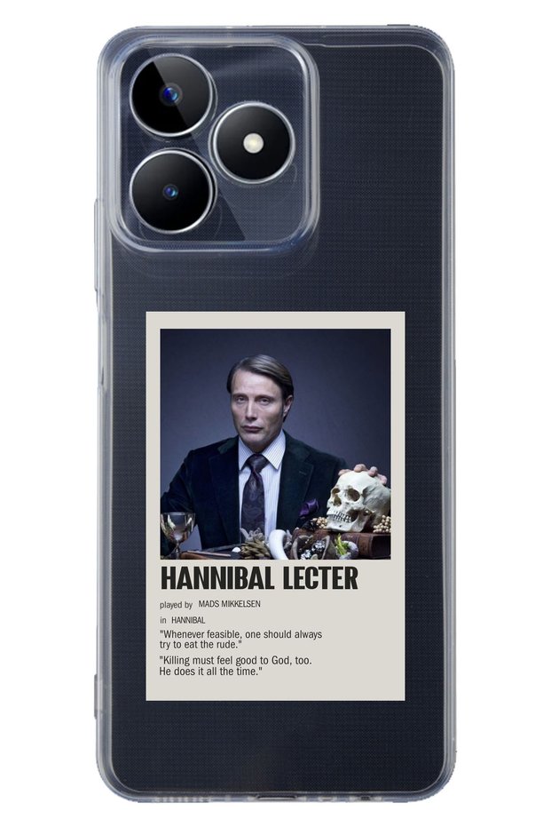 حافظة هاتف شفافة بنمط ملصق بسيط متوافقة مع Hannibal Lecter لهاتف Realme C53