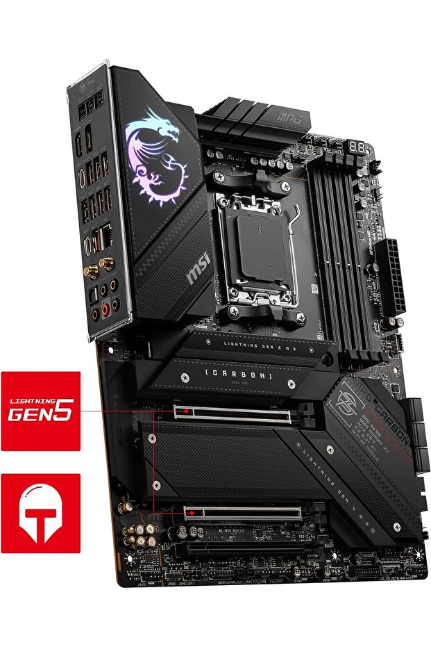 Mpg X670e Carbon Wıfı Am5 Ddr5 4x M.2 Usb 3.2 Hdmı Dp 2.5g Lan Amd Wıfı 6e Rgb Atx Anakart - 5