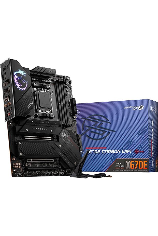 Mpg X670e Carbon Wıfı Am5 Ddr5 4x M.2 Usb 3.2 Hdmı Dp 2.5g Lan Amd Wıfı 6e Rgb Atx Anakart - 1