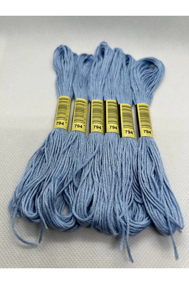 6 Adet Tek Renk Etamin Kanaviçe Bileklik Brezilya Nakış Ipi 4-758 - 4