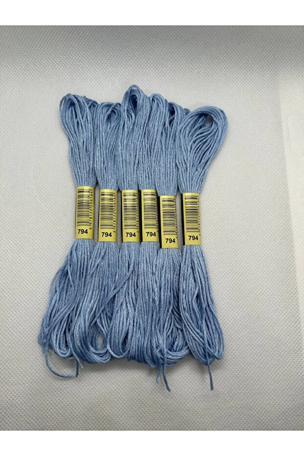 6 Adet Tek Renk Etamin Kanaviçe Bileklik Brezilya Nakış Ipi 4-758 - 7