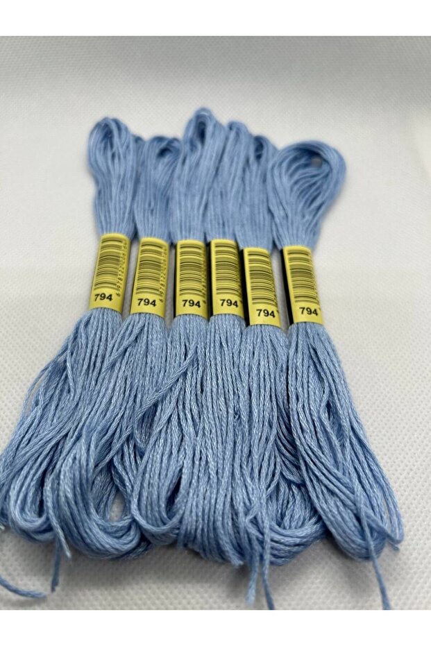 6 Adet Tek Renk Etamin Kanaviçe Bileklik Brezilya Nakış Ipi 4-758 - 5