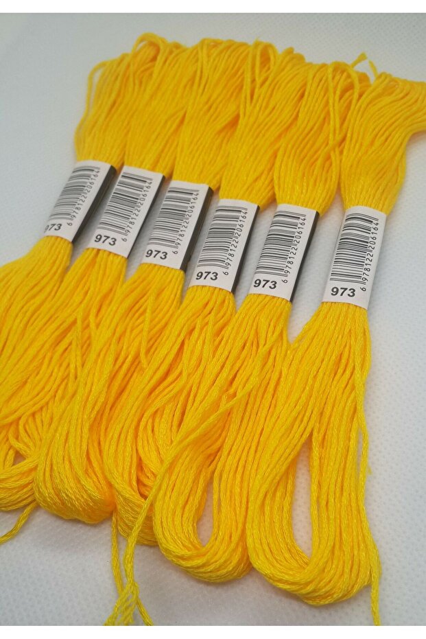 6 Adet Tek Renk Etamin Kanaviçe Bileklik Brezilya Nakış Ipi 7-3341 - 1