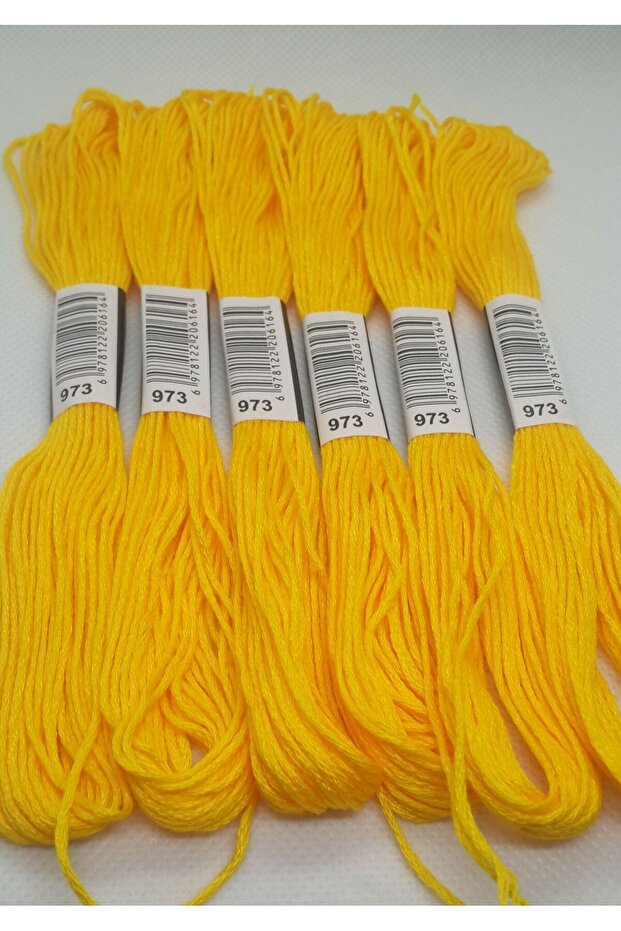 6 Adet Tek Renk Etamin Kanaviçe Bileklik Brezilya Nakış Ipi 7-3341 - 7