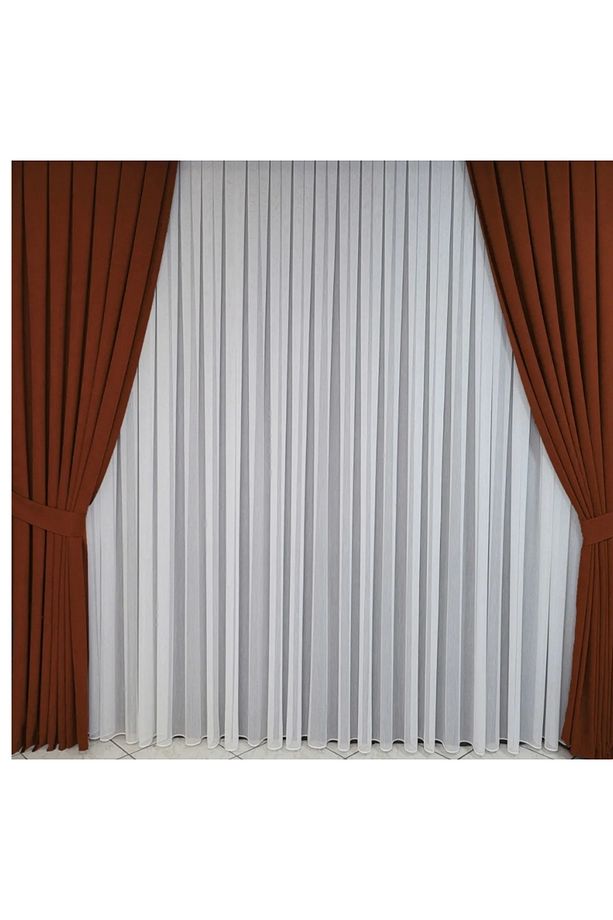 KULLANIMA HAZIR TT ZEMİN ORTA PİLELİ 1X2,5 TÜL PERDE - 3