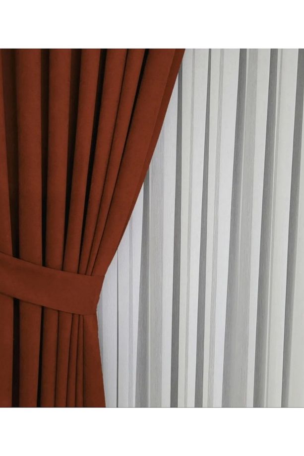 KULLANIMA HAZIR TT ZEMİN ORTA PİLELİ 1X2,5 TÜL PERDE - 1