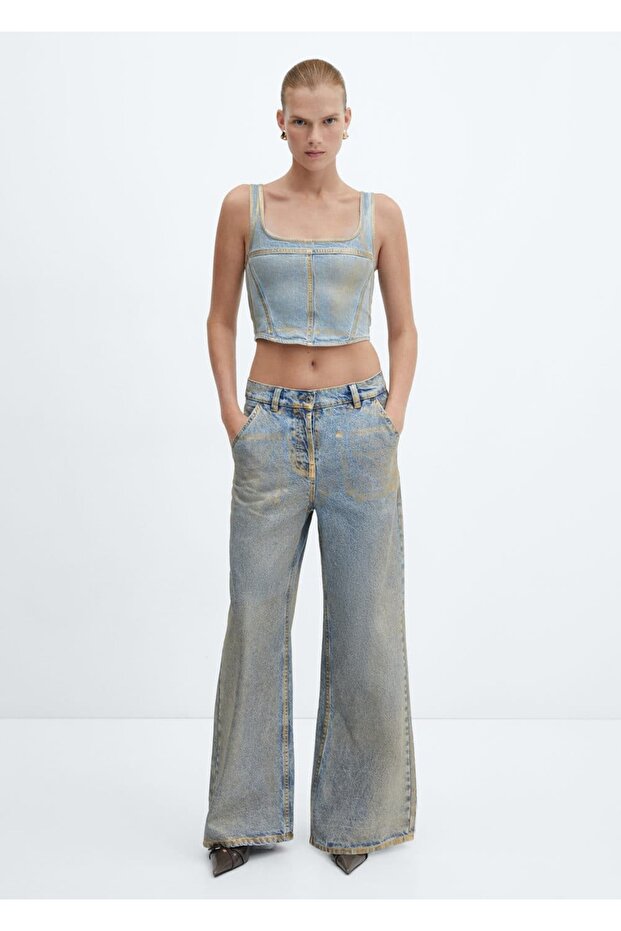 Folyo Denim Bluz - 2