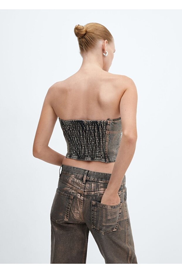 Folyo Denim Bluz - 4