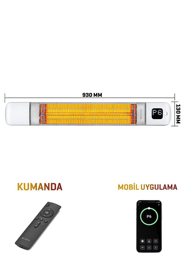 Smarty-wl Infrared Elektrikli Isıtıcı Akıllı Ip55 Su Geçirmez Duvar Cafe Tipi Dış Mekan 2500w - 1