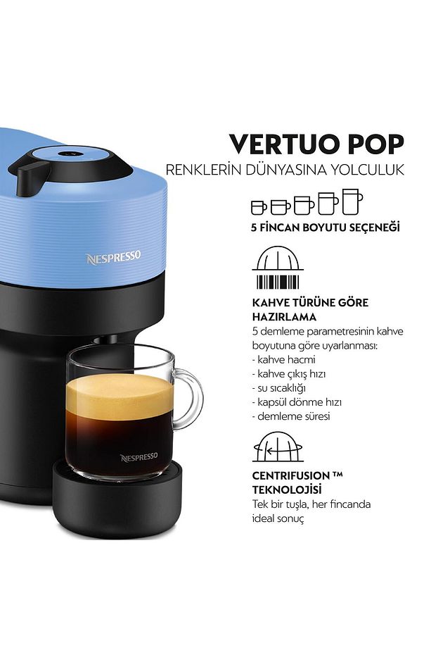 Vertuo Pop Kahve Makinesi,Mavi - 2