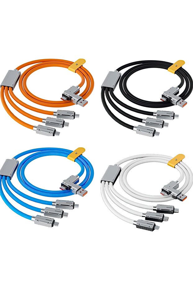 SÜPER HIZLI 120W 6A GÜÇLÜ SİLİKON KABLO(TYPE-C/MİCRO USB/LİGHTNİNG) - 3