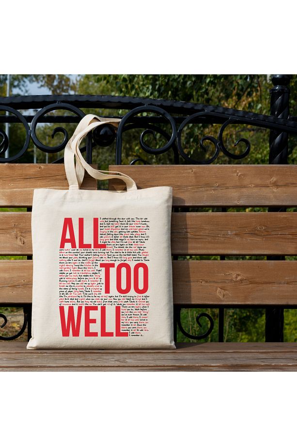 Taylor Swift All Too Well Tasarımlı Tote Bag Bez Çanta - 1
