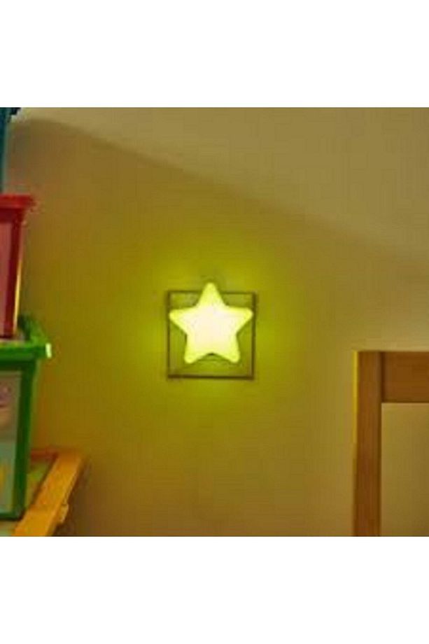 Yılbaşı Işıkları Kumandalı Sevimli Yıldız Sarı Led Gece Lambası Aydınlatma Elektrikli Fişli - 2