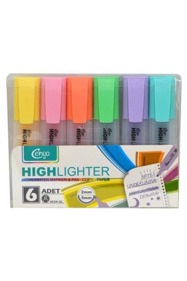 6lı Fosforlu Kalem Pastel Renkler CGO-122 - 1