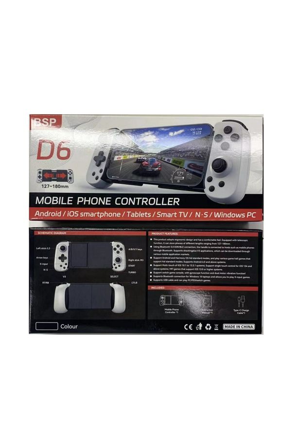 D6 kablosuz Gamepad uzatılabilir Joystick Pad için XBOX/PS4 Android/iOS Smartphone - 5