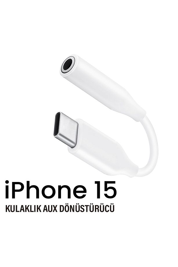 iPhone 15-15 PLUS-15 PRO-15 PRO MAX Kulaklık Dönüştürücüsü Type-C Çevirici Aparat - 1