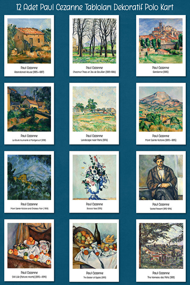 Paul Cezanne Paintings 12 Pieces Decorative Polo Cards - Art Poster Cards