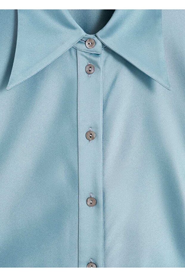 Dar kesim gömlek elbise - 5