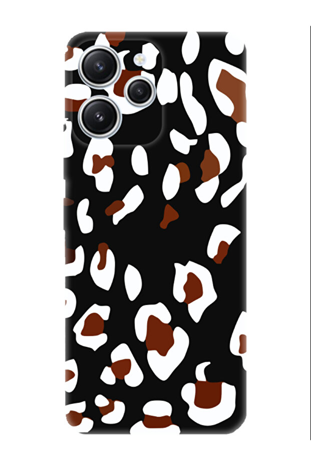 حافظة هاتف ريدمي 12 بنمط الفهد باللون الأسود - 1