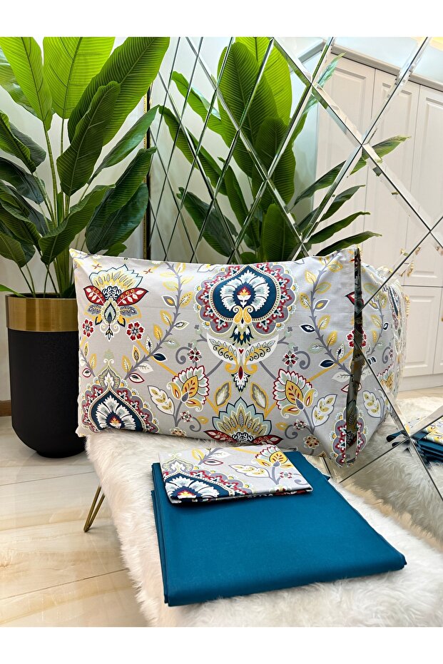 100% Cotton Double Elasticless Sheet and Pillow Set
