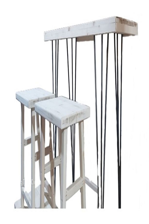bar masasi ve 2 tabure  3lu set bej renkde  demir ayak 100 cm - 2
